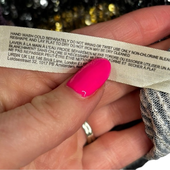 NEW Free People Gold Rush Sequin Top in Amethyst Combo Party Size XS - Picture 6 of 13